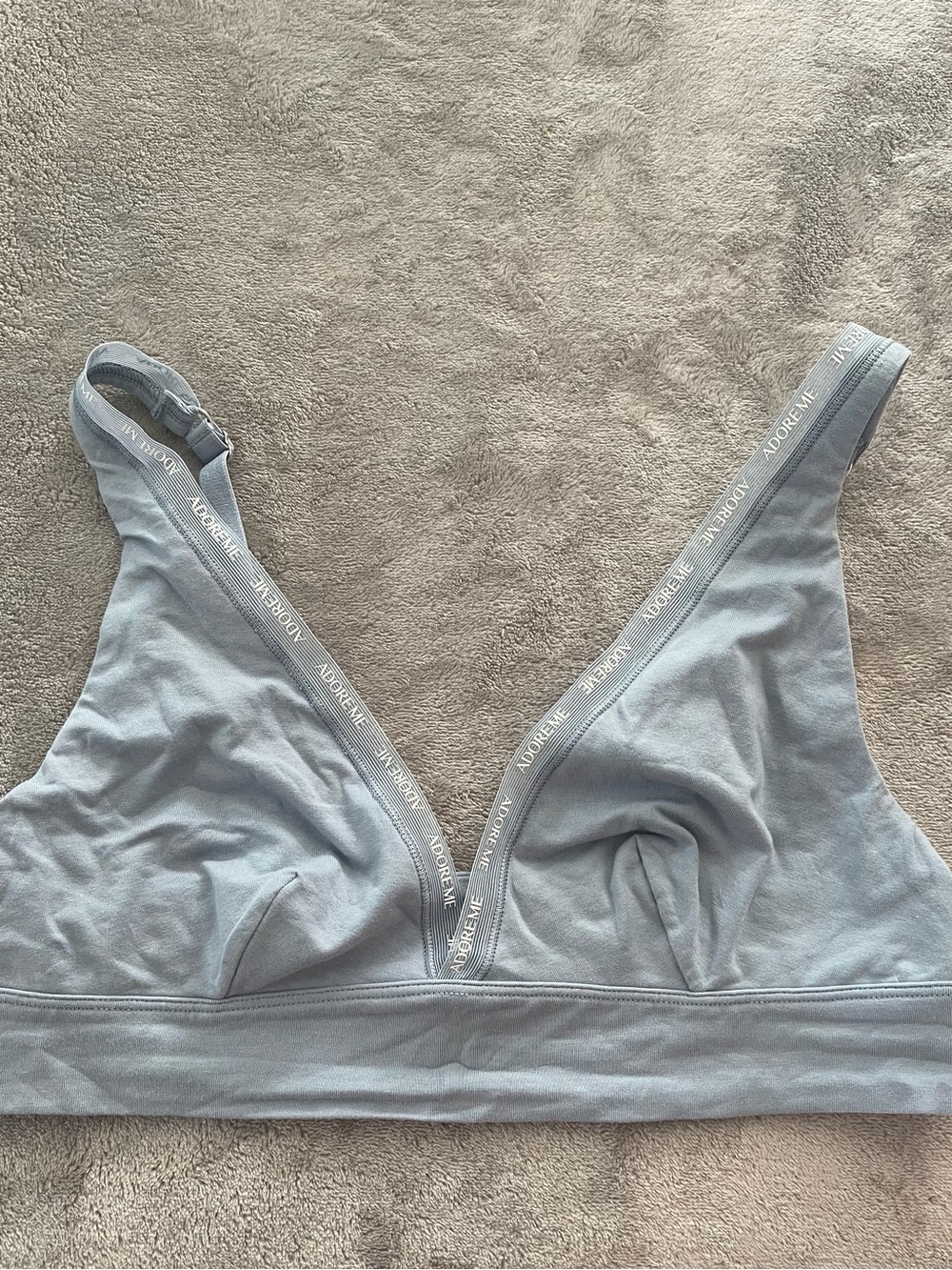 Adore Me Pale Blue Wireless Logo-Trim Bralette